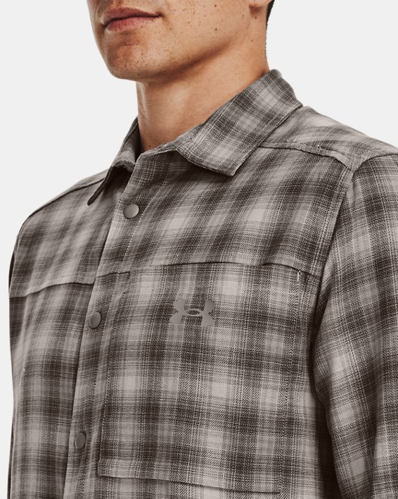 Men's UA Tradesman Flex Flannel Long Sleeve, Gray, pdpMainDesktop image number 3
